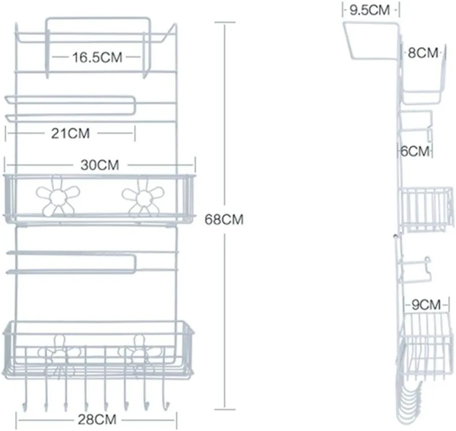 Refrigerator Side Fridge Foldable Rack Multi-Organizer