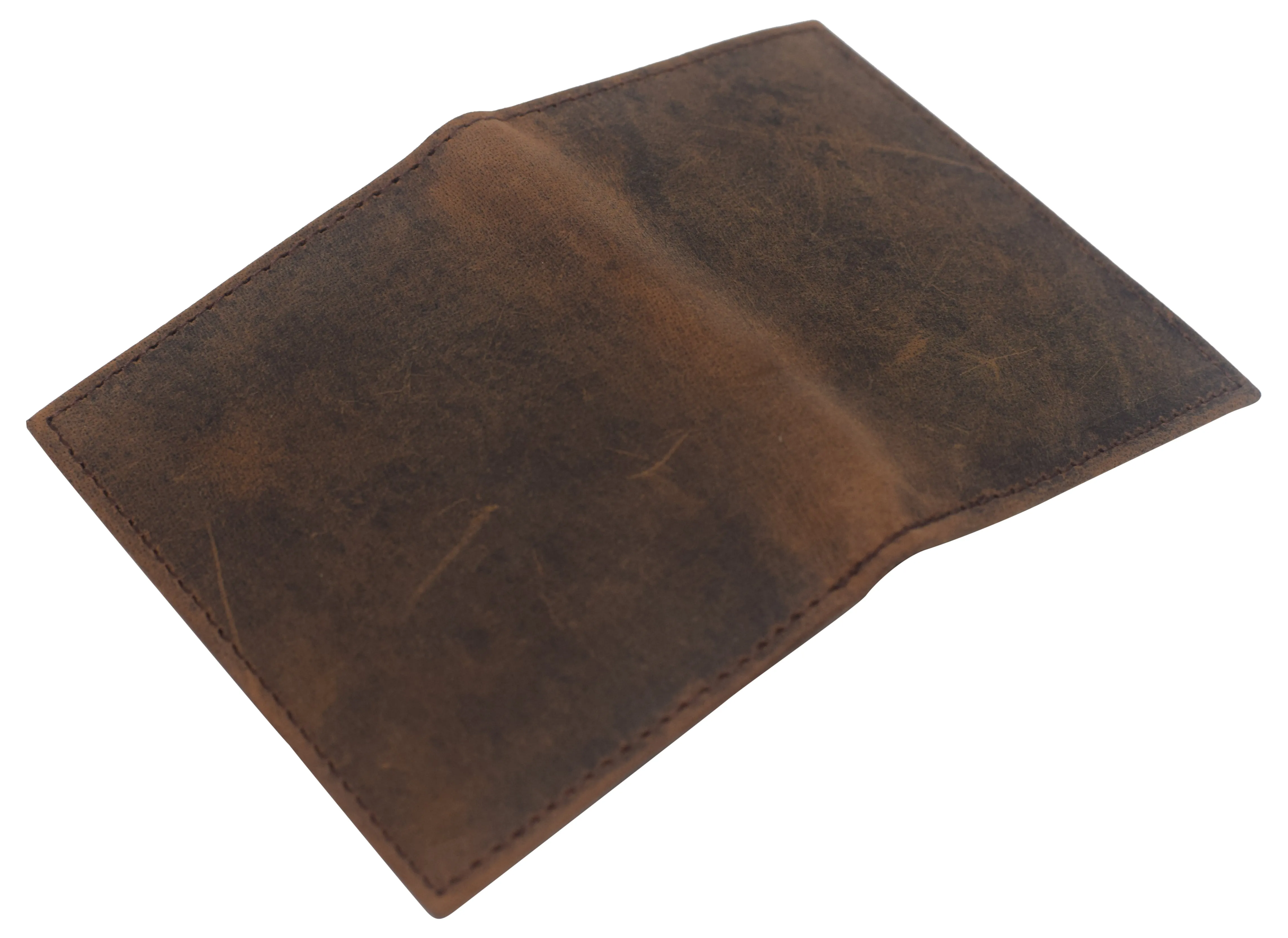 RFID611515RHU Cazoro Slim Thin Genuine Leather 2 ID Window Mini Wallet Holder Bifold Driver's License Safe