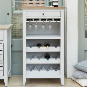Ridley Grey Wine Rack/Wine Glass Storage Rack Cabinet