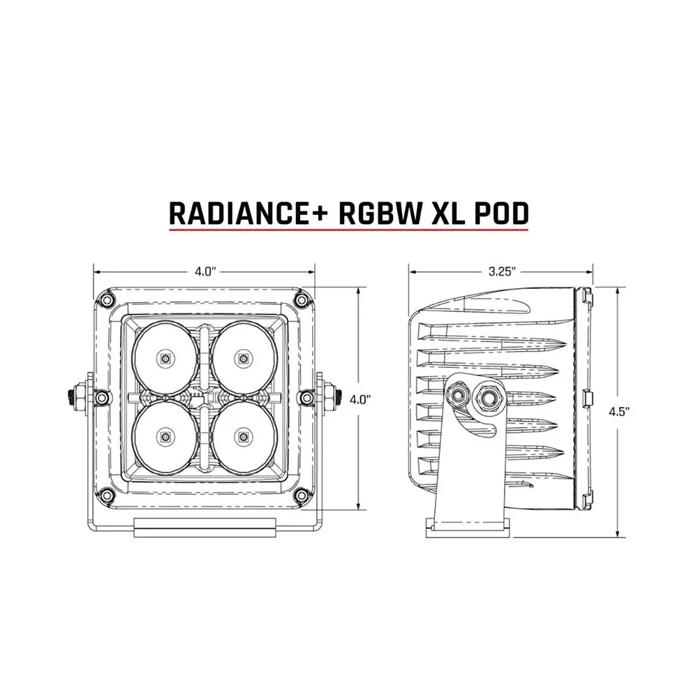 RIGID Industries XL Radiance   Light Pod - RGBW - Pair [322053]