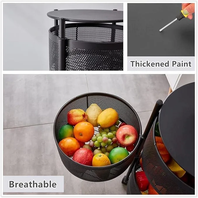 Rotating Kitchen Storage Rack – Maximize Space, No Mess!