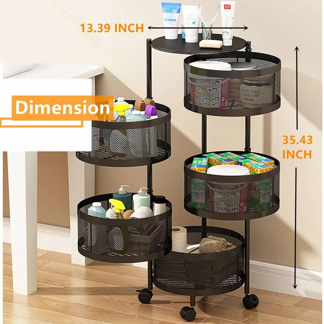 Rotating Kitchen Storage Rack – Maximize Space, No Mess!