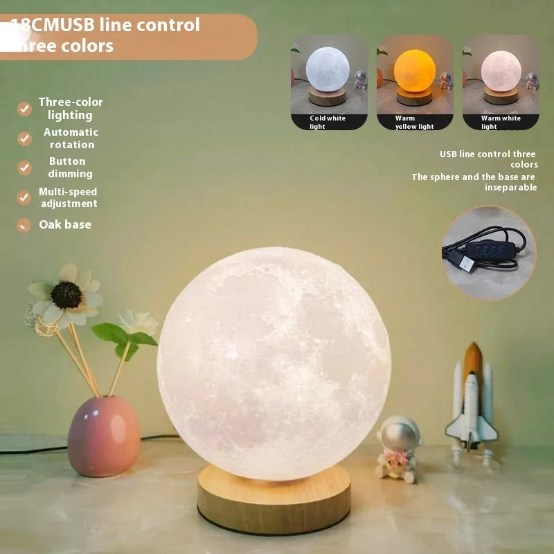 Rotating Sleeping Moon Small Night Lamp