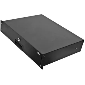 SA-RD2 - 2 Space PA/DJ Metal Rack Case Locking Drawer - 2U Server Cabinet Drawer with Key