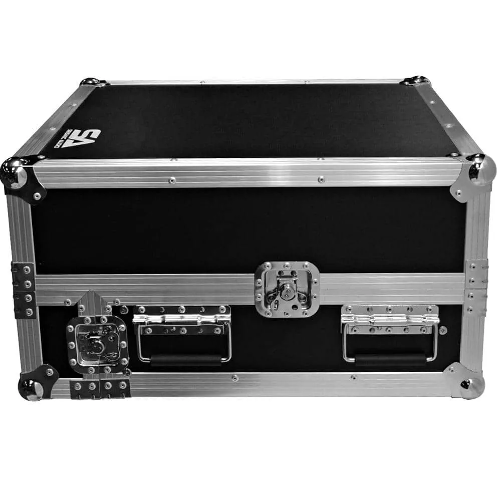 SATAC2x10 - Heavy Duty 2 Space ATA Rack Case with 10U DJ Mixer Top and Laptop Shelf
