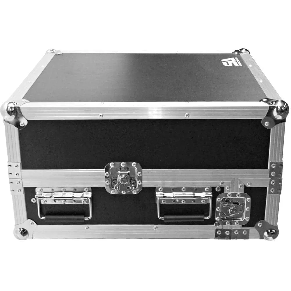 SATAC2x10 - Heavy Duty 2 Space ATA Rack Case with 10U DJ Mixer Top and Laptop Shelf