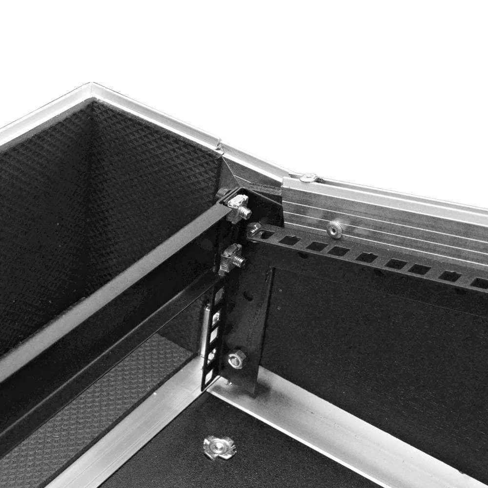 SATAC2x10 - Heavy Duty 2 Space ATA Rack Case with 10U DJ Mixer Top and Laptop Shelf