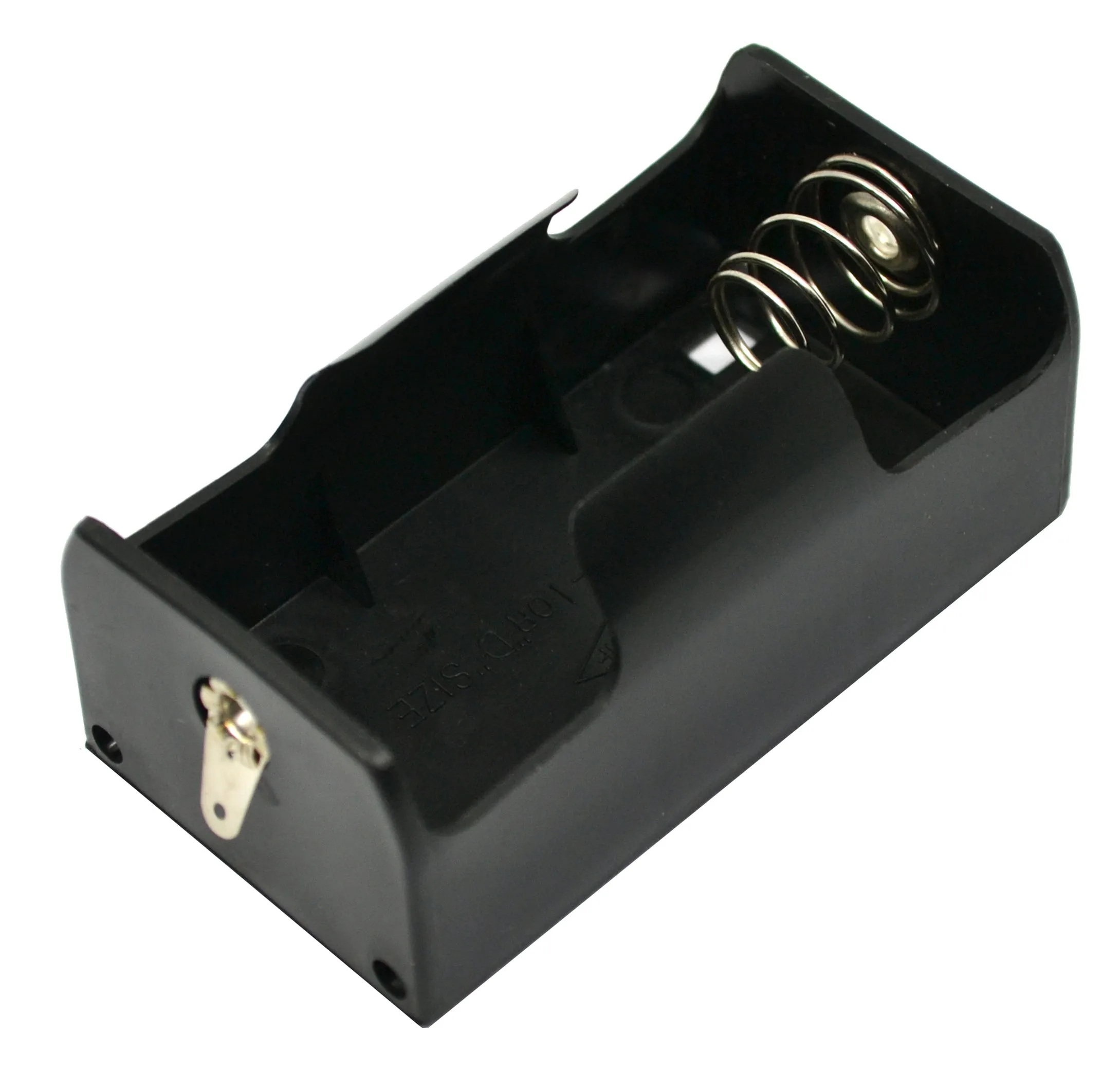 Single Cell Battery Holder for D Sized Battery, Curved Sides, Premium Plastic - Eisco Labs
