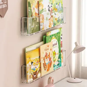 SINOTAO  -  3Pcs/Set Acrylic Picture Book Display Rack Bedroom Wall Hanging Door Storybook Graffiti Magazine Organizer Children's Bookshelf