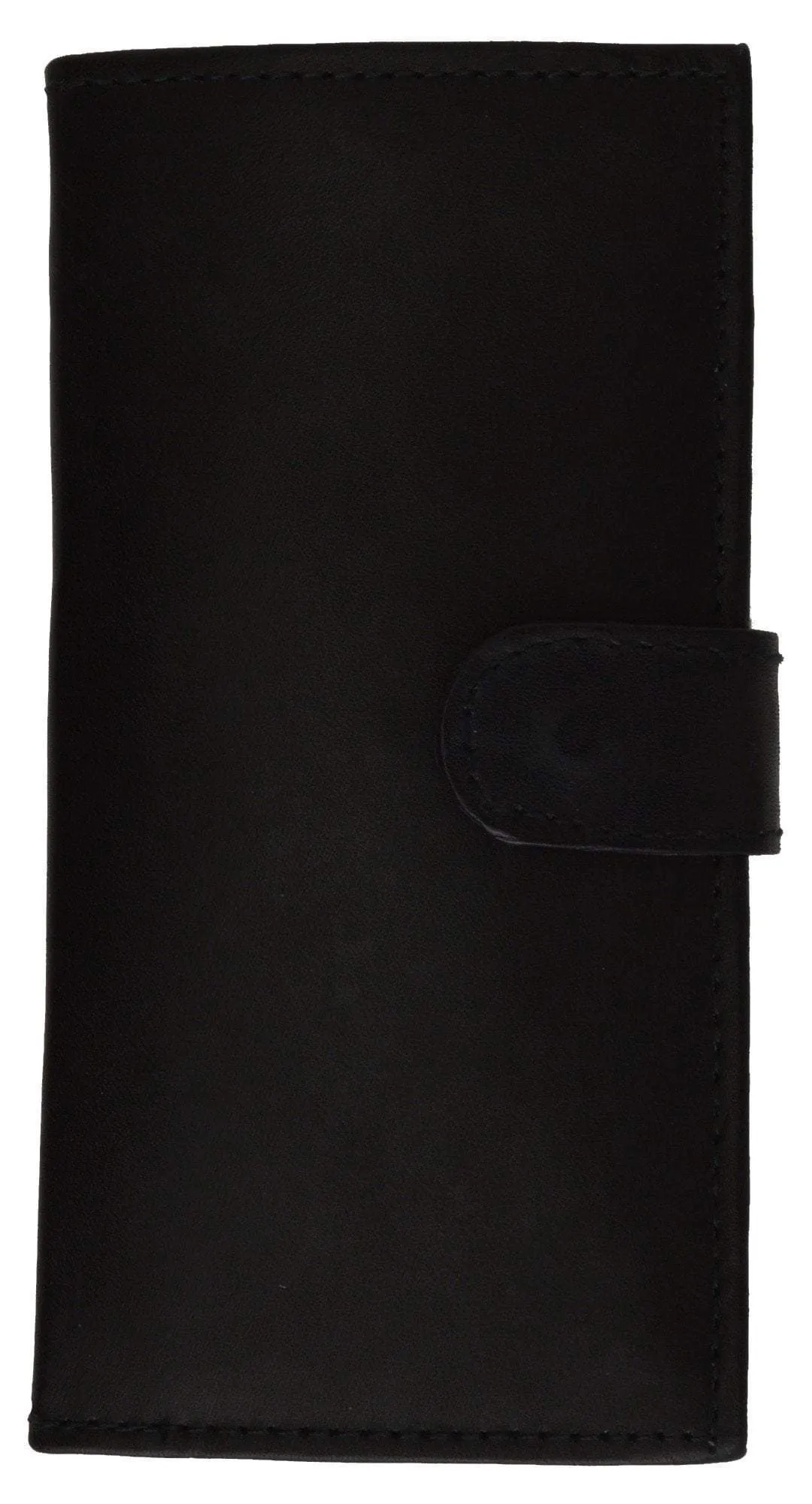Slim Checkbook Cover Credit Card Slots Secure by Button Closure Genuine Leather 1507 CF (C)