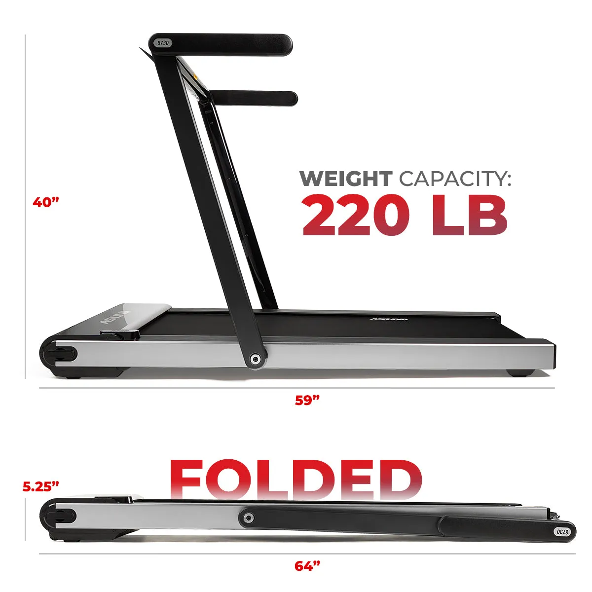 Space Saving Commercial Treadmill, Slim Motorized Asuna w/ Speakers