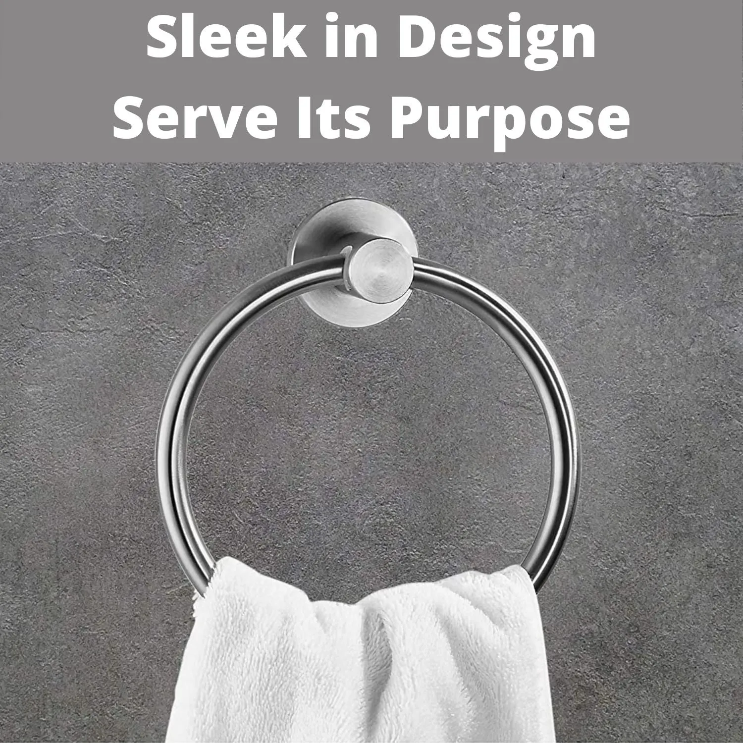 Stainless Steel Towel Holder, Bathroom Towel Ring, Wall Mount Hanging Towel Hanger Bath Accessories, Contemporary Round Style/Shape Hand Kitchen Towel Holder