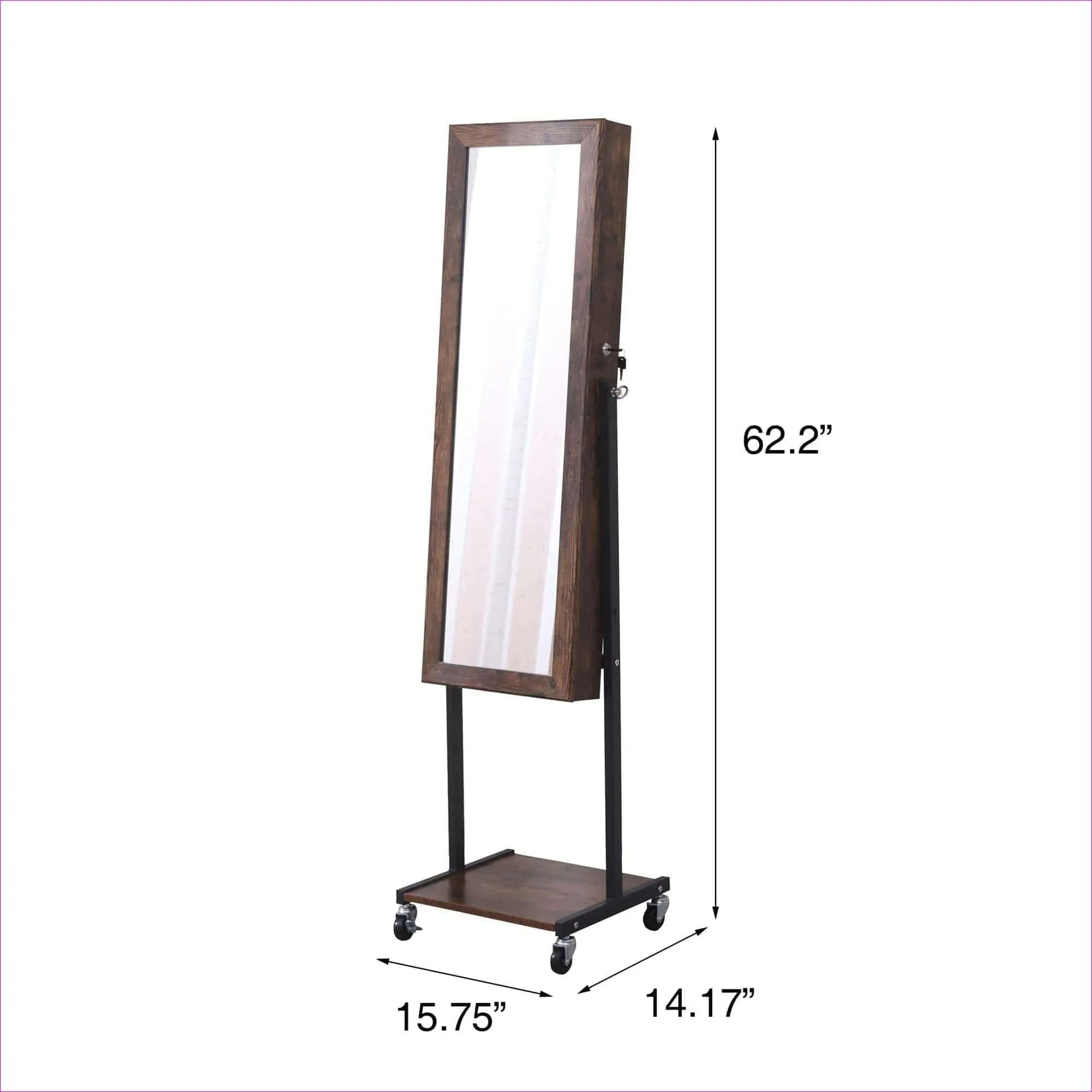 Standing jewelry cabinet with LED Lights