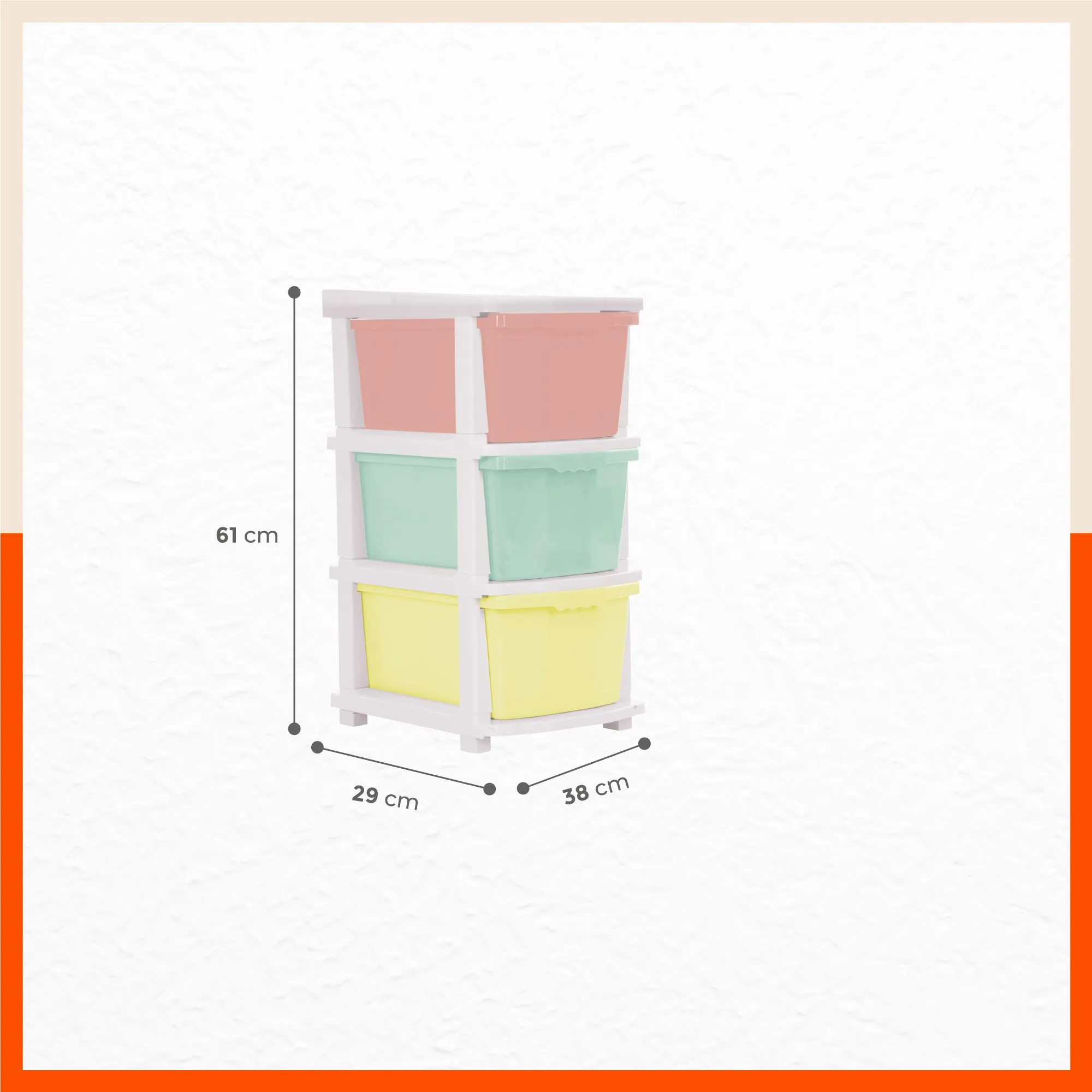 Stomo 3 Drawer Multi-Purpose Storage Organizer for Home and Office (Multicolour)