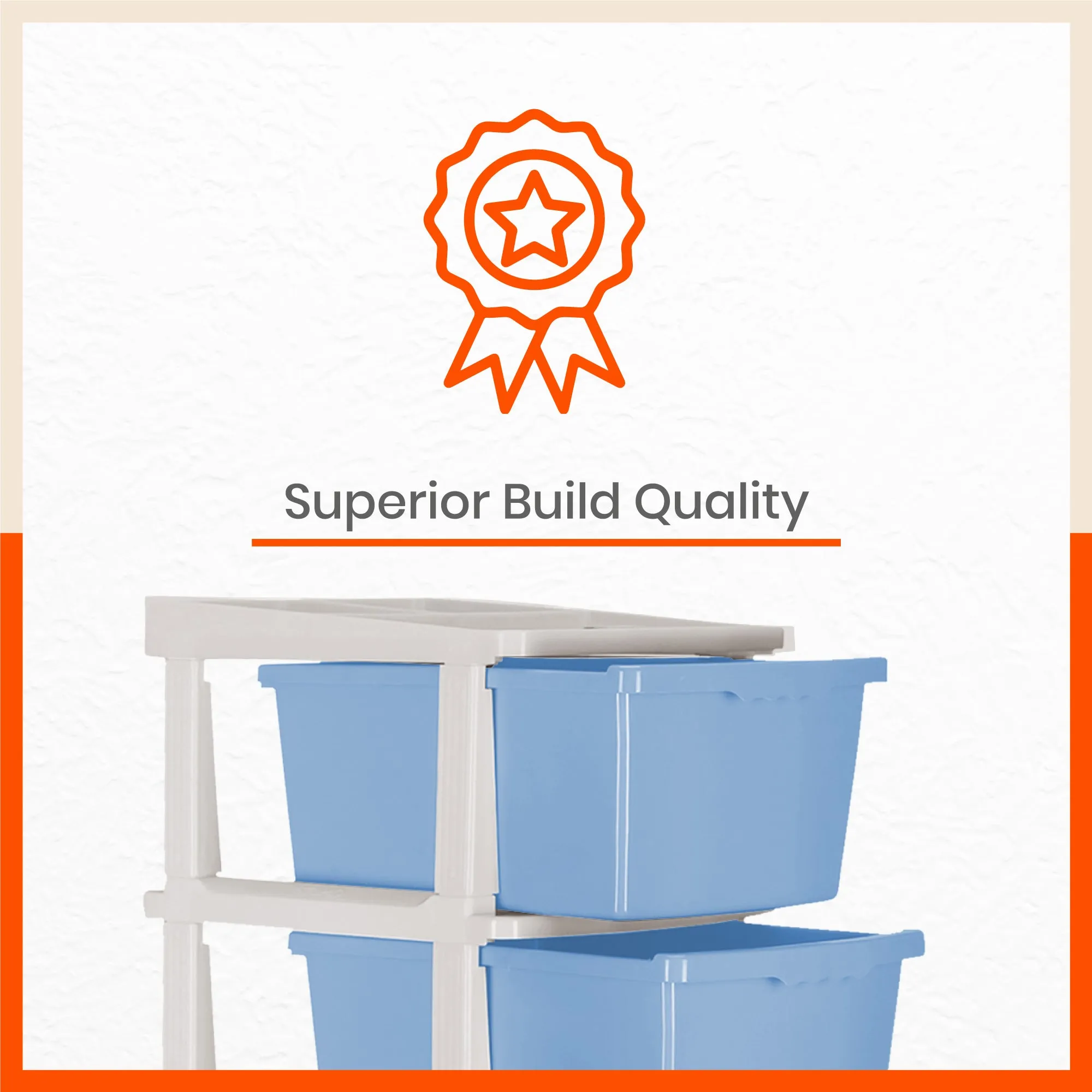 Stomo 3 Drawer Multi-Purpose Storage Organizer for Home and Office (Sky Blue)