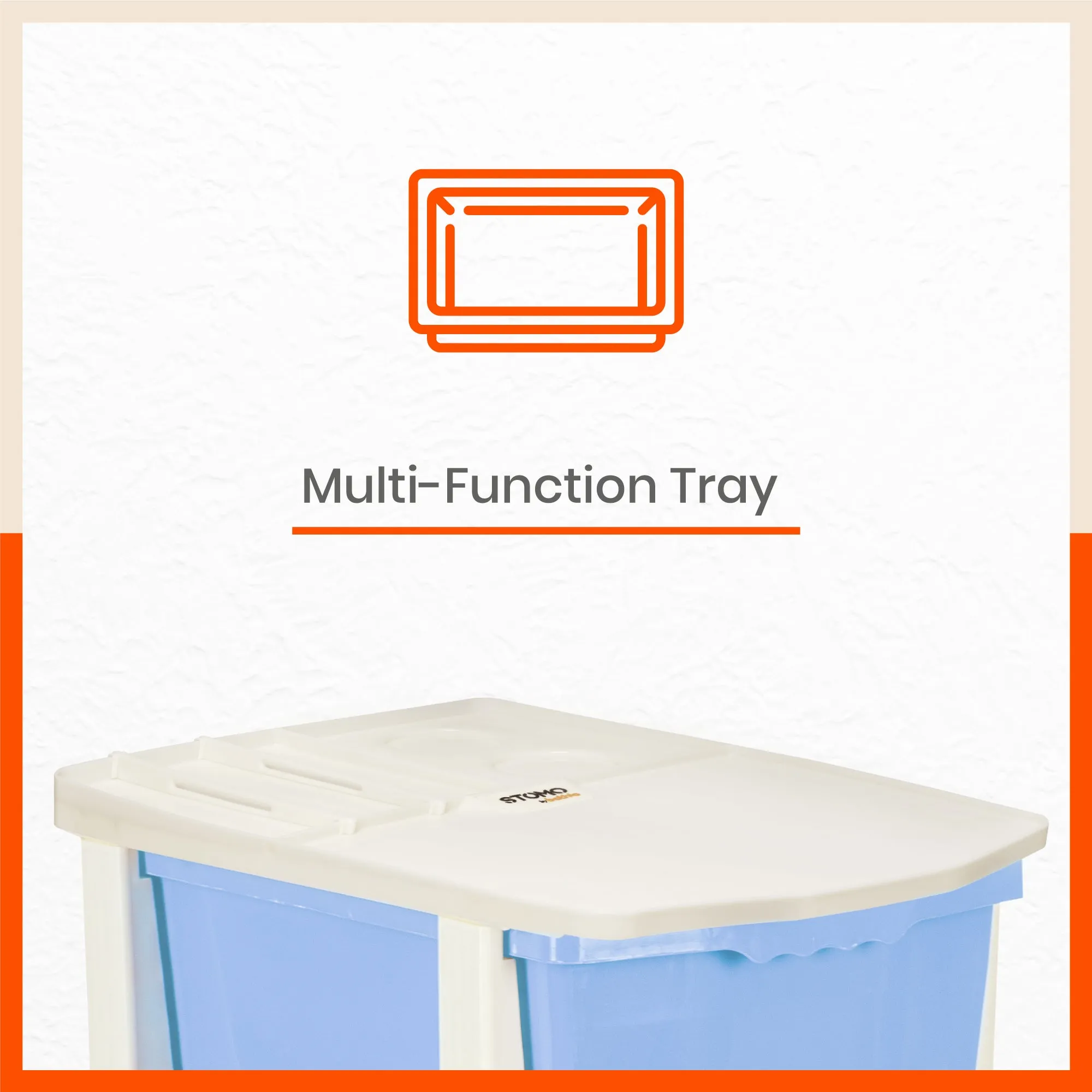 Stomo 3 Drawer Multi-Purpose Storage Organizer for Home and Office (Sky Blue)