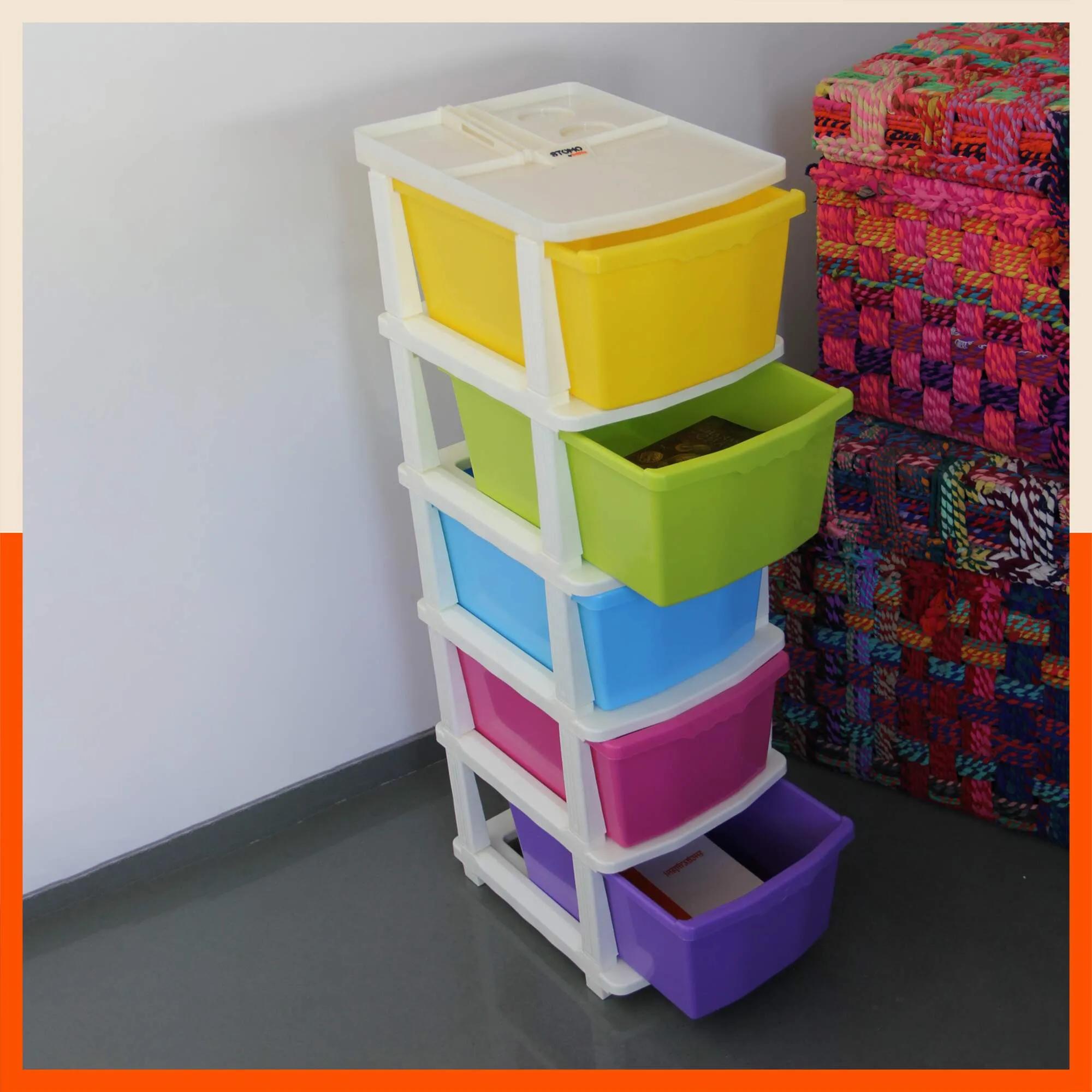Stomo 5 Drawer Multi-Purpose Storage Organizer for Home and Office