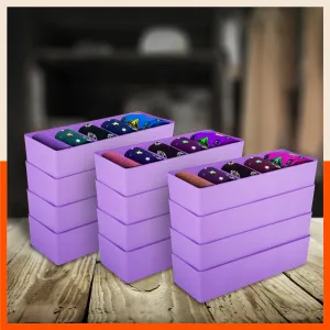 Stomo Dori Multi-Purpose Stackable Drawer Organizer For Home | Lavender - Set of 12