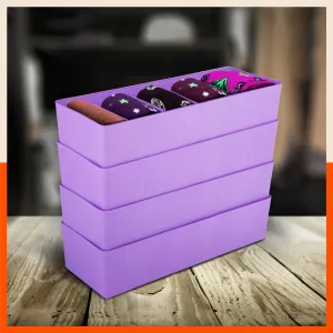 Stomo Dori Multi-Purpose Stackable Drawer Organizer For Home | Lavender - Set of 4