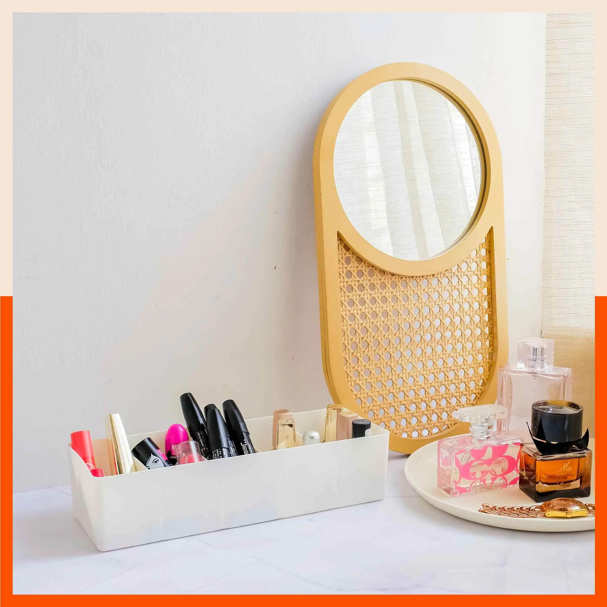 Stomo Dori Multi-Purpose Stackable Drawer Organizer For Home | Peach - Set of 12