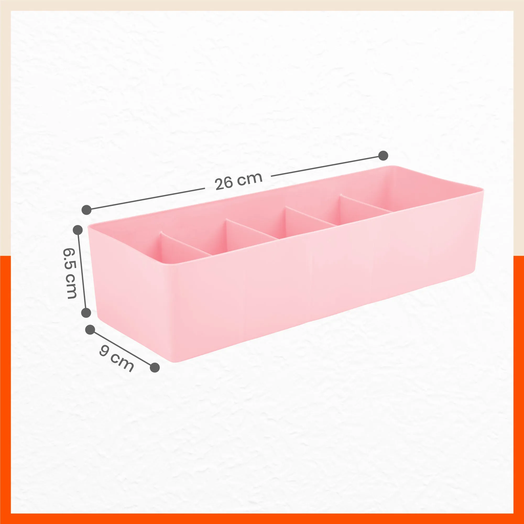 Stomo Dori Multi-Purpose Stackable Drawer Organizer For Home | Peach - Set of 12