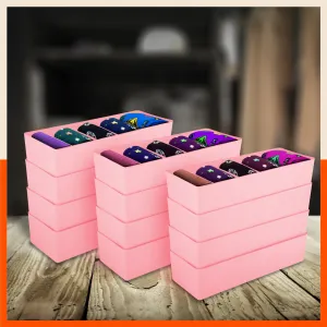 Stomo Dori Multi-Purpose Stackable Drawer Organizer For Home | Peach - Set of 12