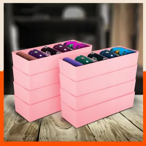 Stomo Dori Multi-Purpose Stackable Drawer Organizer For Home | Peach - Set of 8