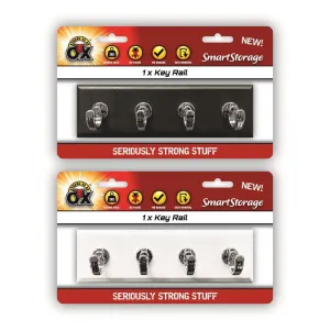 Strong as an Ox Removable Hook & Key Rack | 2kg Holding Capacity