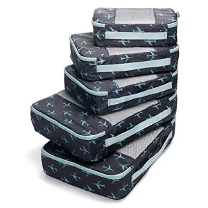 TravelWise Packing Cubes, Navy Airplanes Set