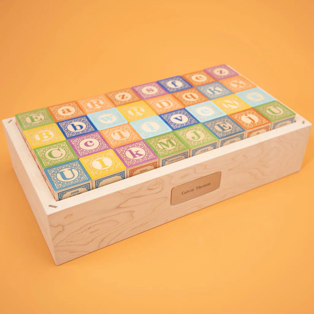 Uncle Goose Legacy ABC Blocks with Maple Box