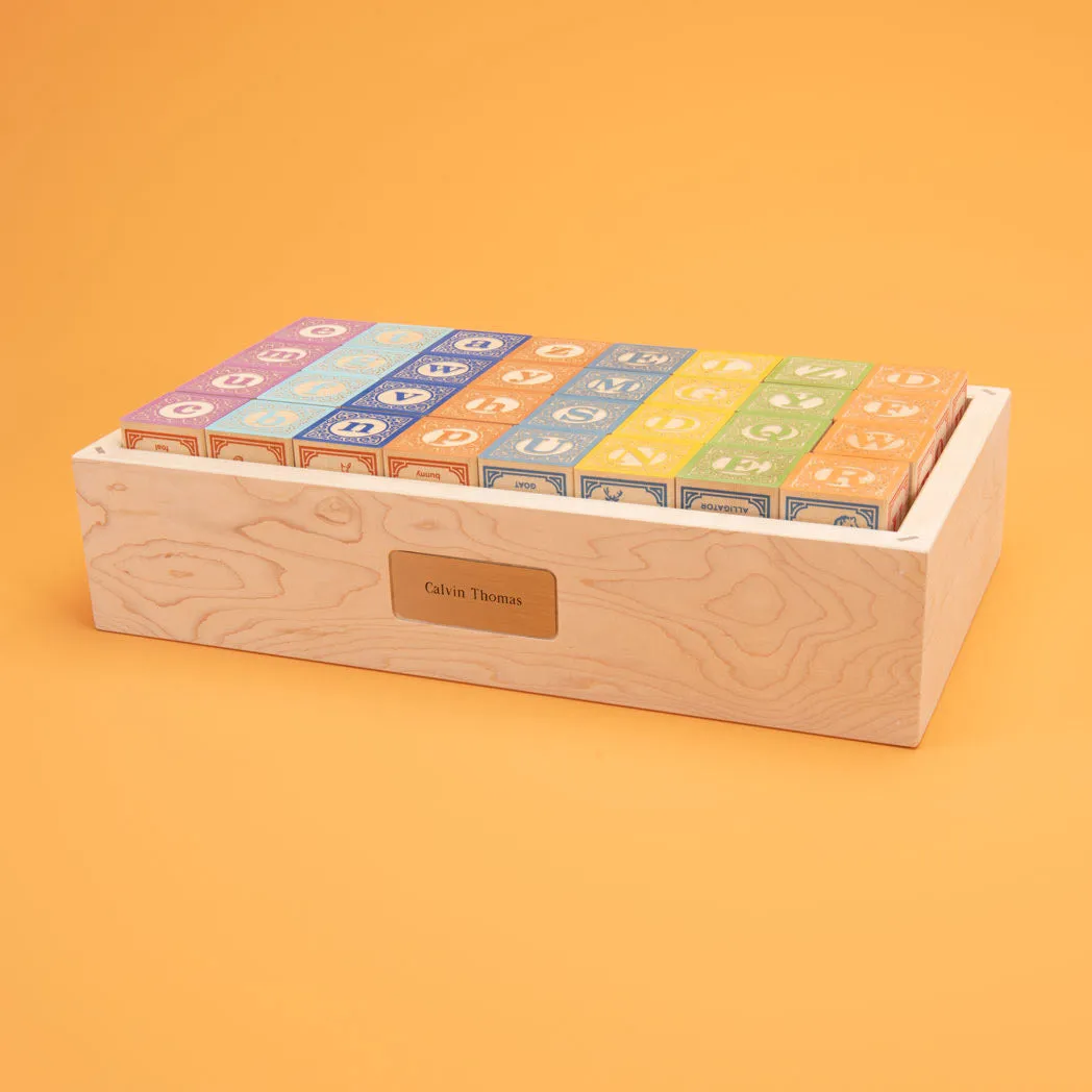Uncle Goose Legacy ABC Blocks with Maple Box