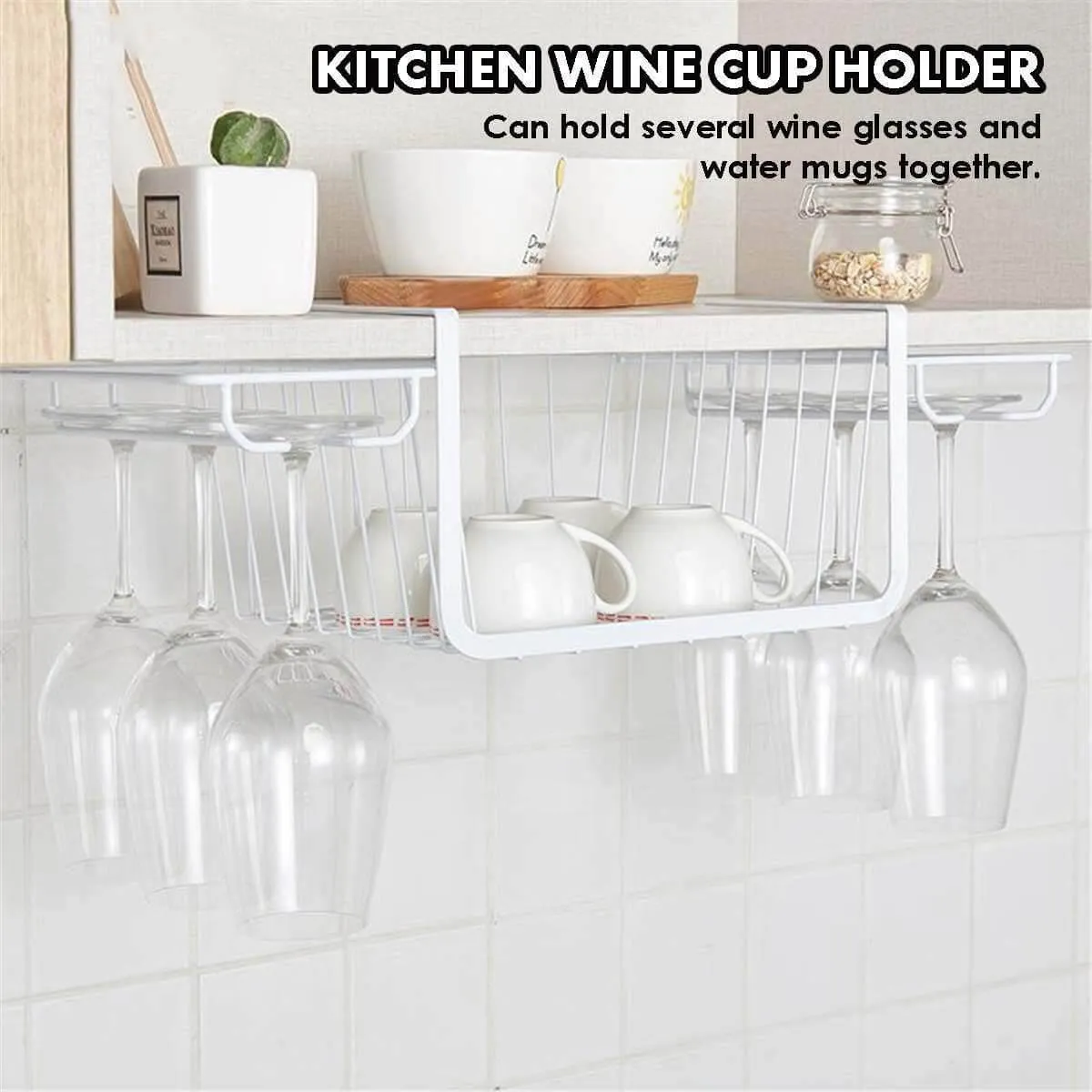Under Cabinet Glass Holder Rack