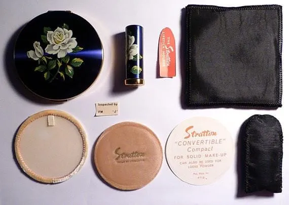 Unused compacts vintage Stratton set