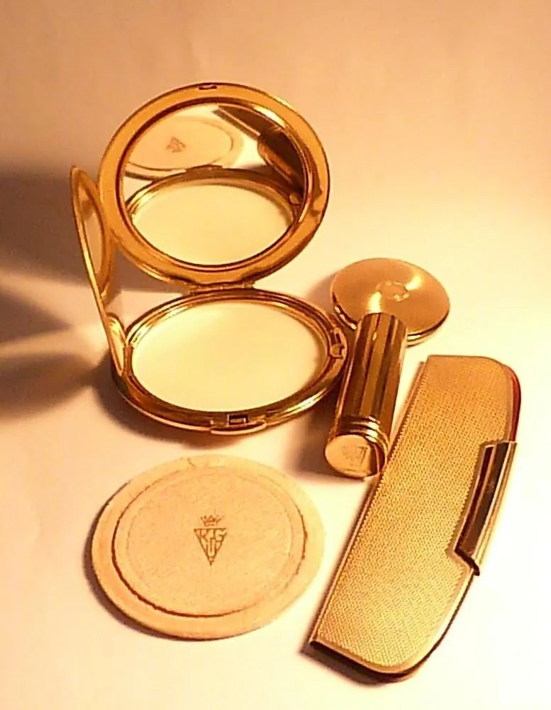 Vintage Kigu compact / cased vanity set vintage birthday gifts for her 1960s