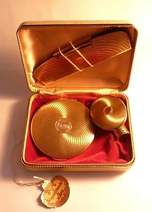 Vintage Kigu compact / cased vanity set vintage birthday gifts for her 1960s