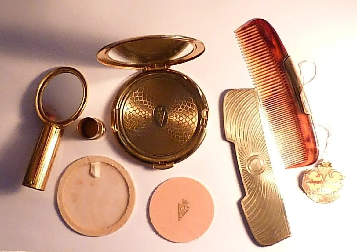 Vintage Kigu compact / cased vanity set vintage birthday gifts for her 1960s