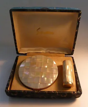 Vintage pearl wedding gifts for her mother of pearl Stratton set 1970s