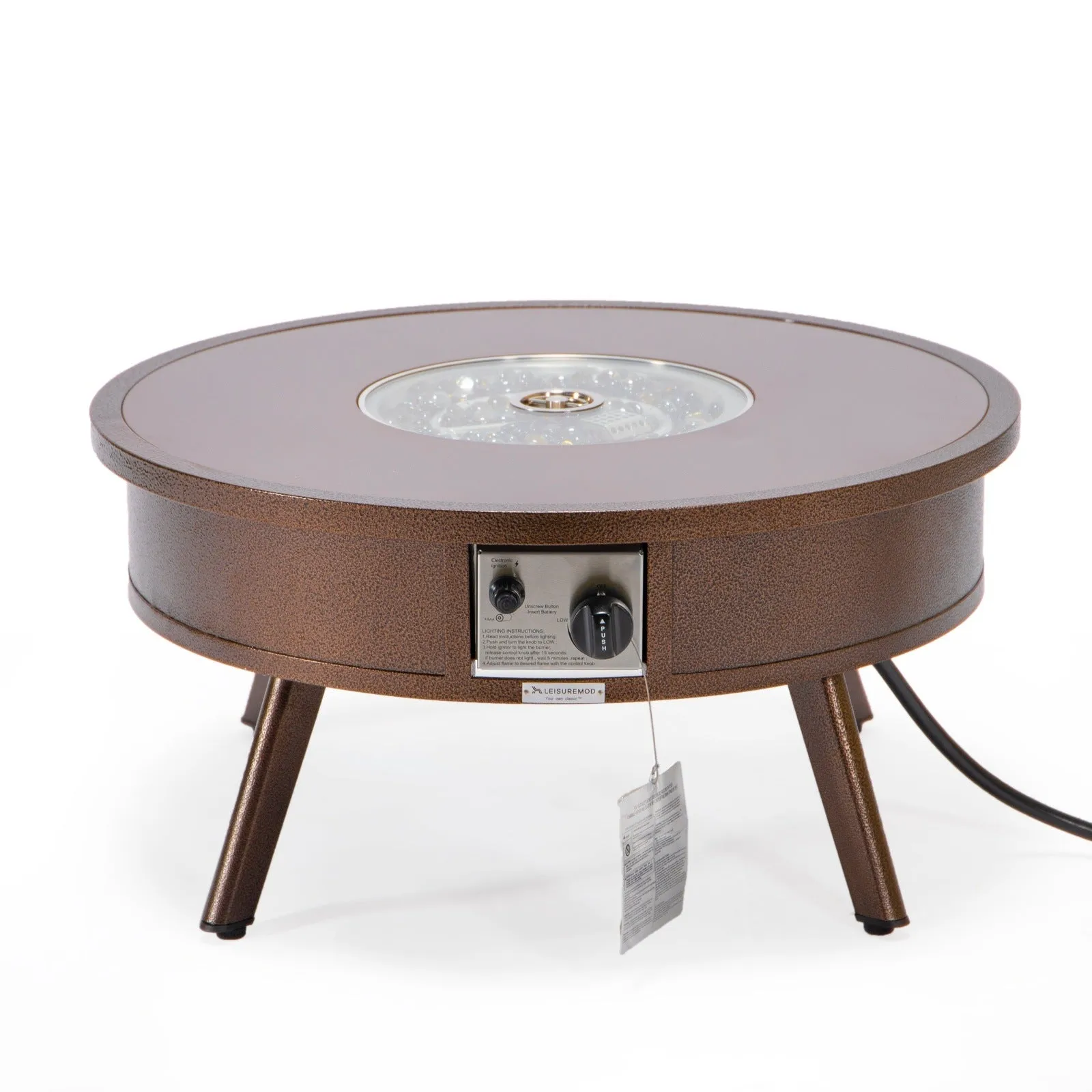 Walbrooke Outdoor Patio Round Fire Pit and Tank Holder
