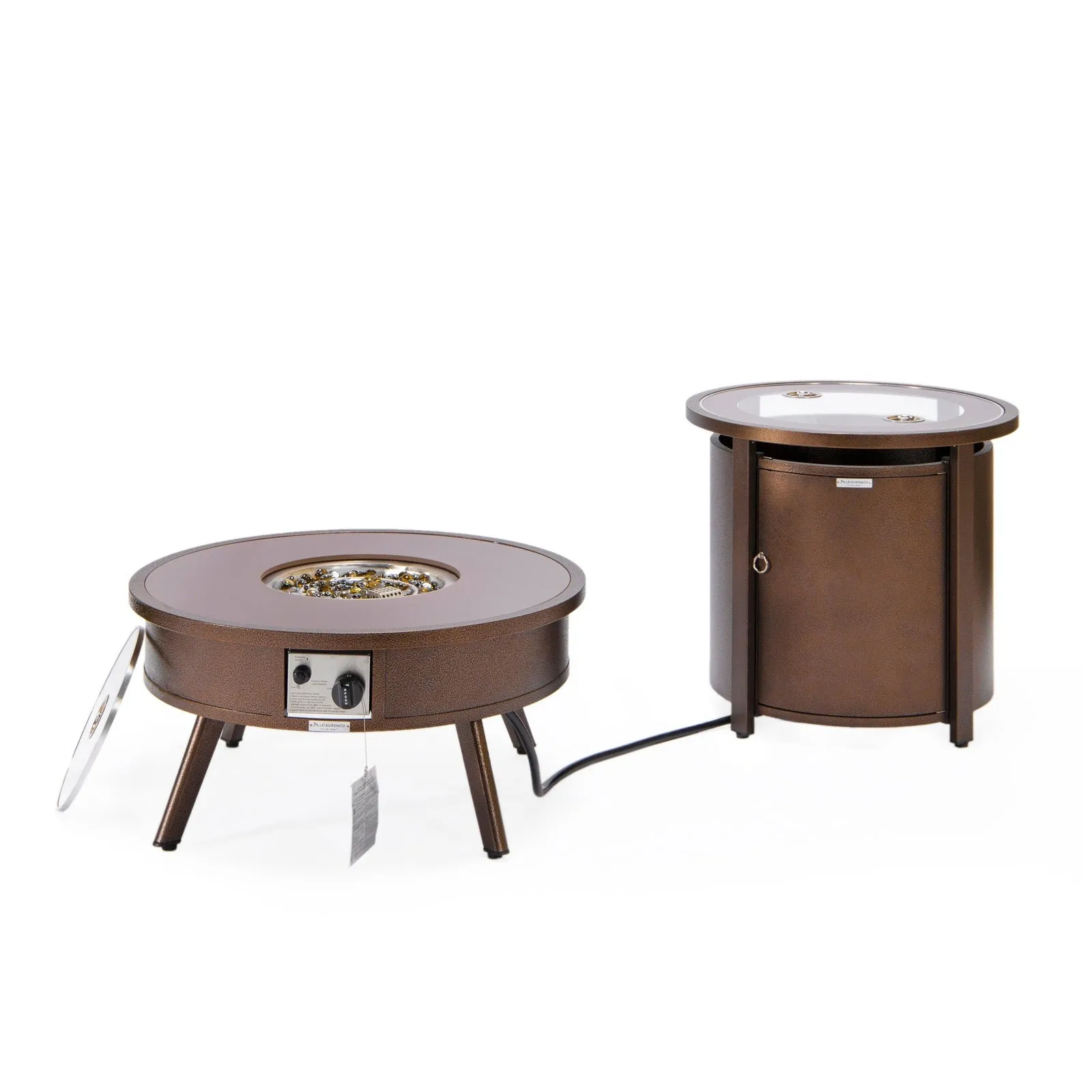 Walbrooke Outdoor Patio Round Fire Pit and Tank Holder