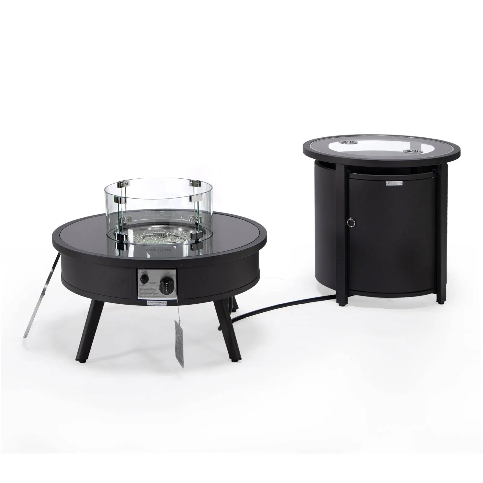 Walbrooke Outdoor Patio Round Fire Pit and Tank Holder