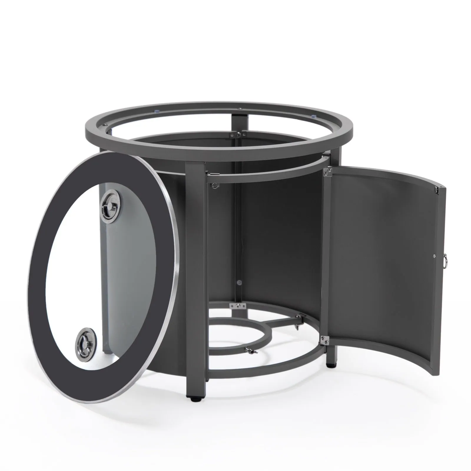 Walbrooke Outdoor Patio Round Fire Pit and Tank Holder
