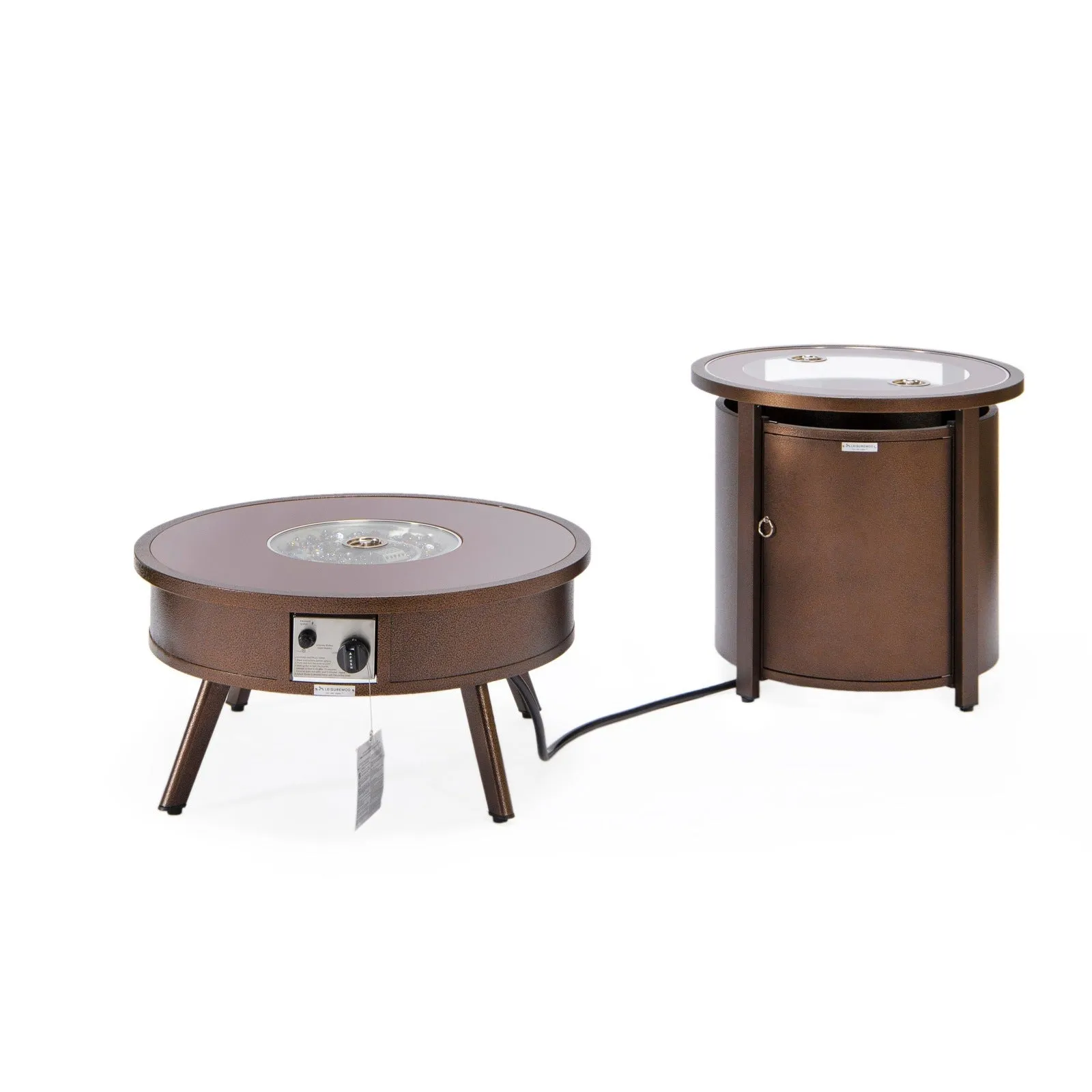 Walbrooke Outdoor Patio Round Fire Pit and Tank Holder