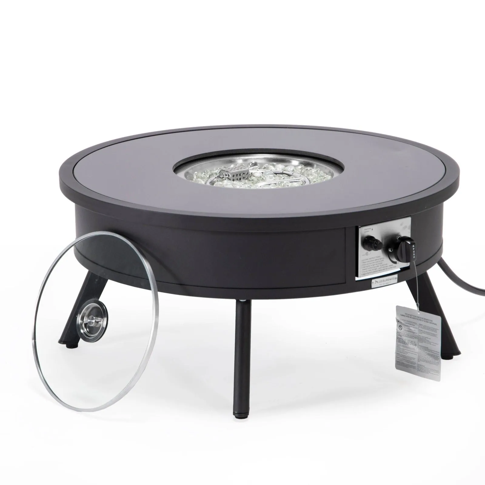 Walbrooke Outdoor Patio Round Fire Pit and Tank Holder