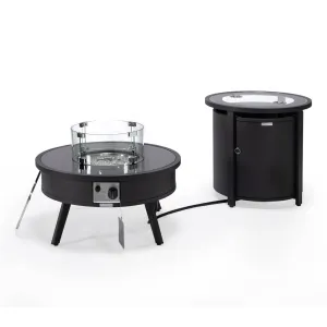 Walbrooke Outdoor Patio Round Fire Pit and Tank Holder