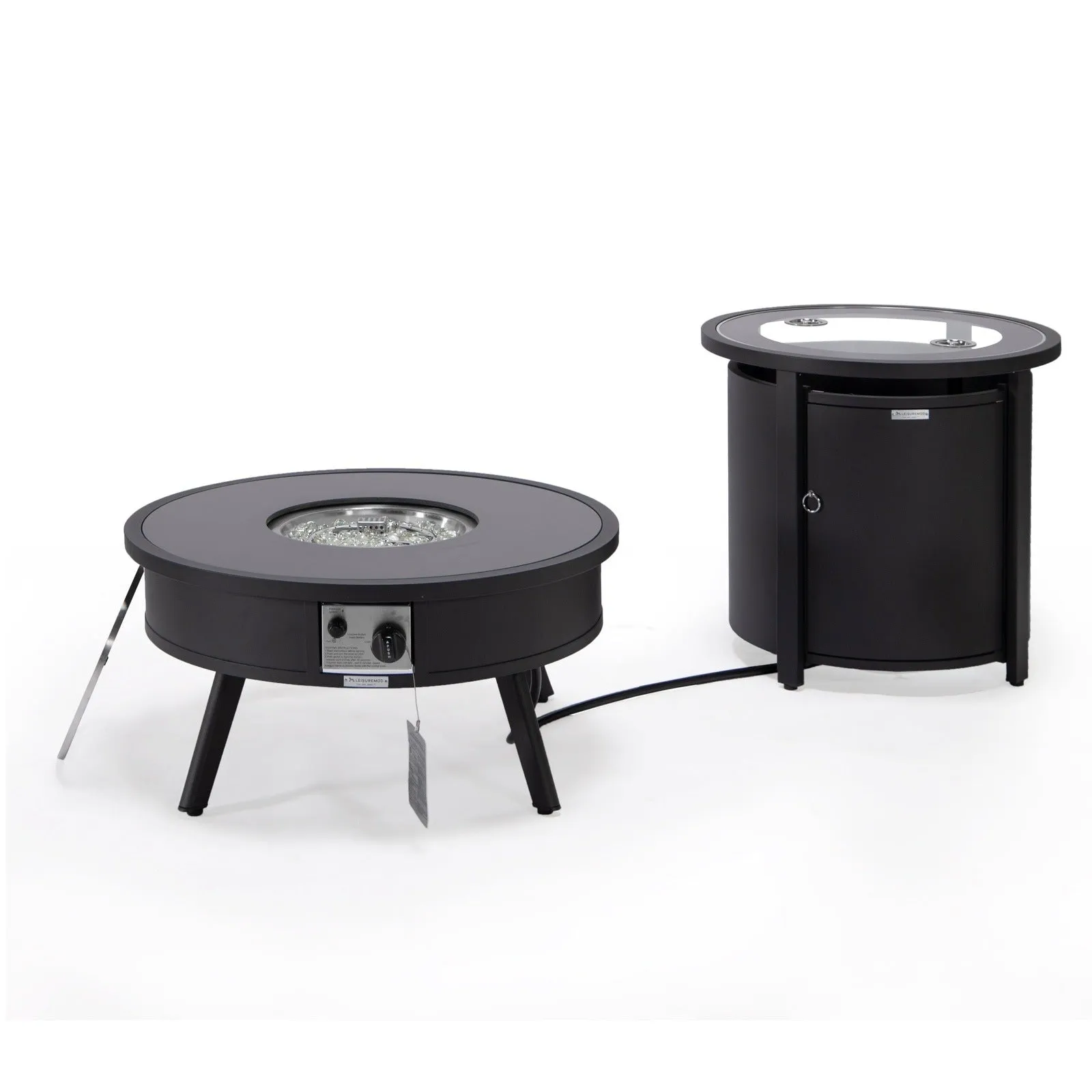 Walbrooke Outdoor Patio Round Fire Pit and Tank Holder