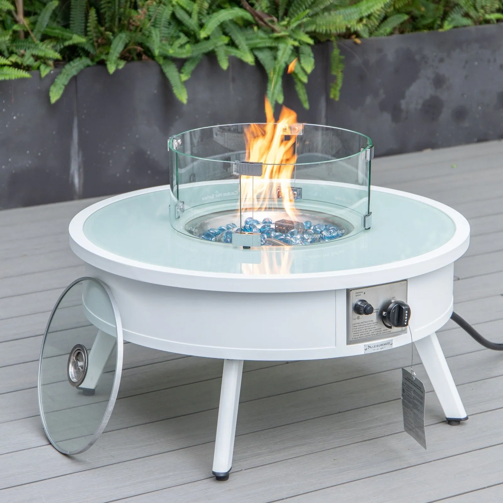 Walbrooke Outdoor Patio Round Fire Pit and Tank Holder
