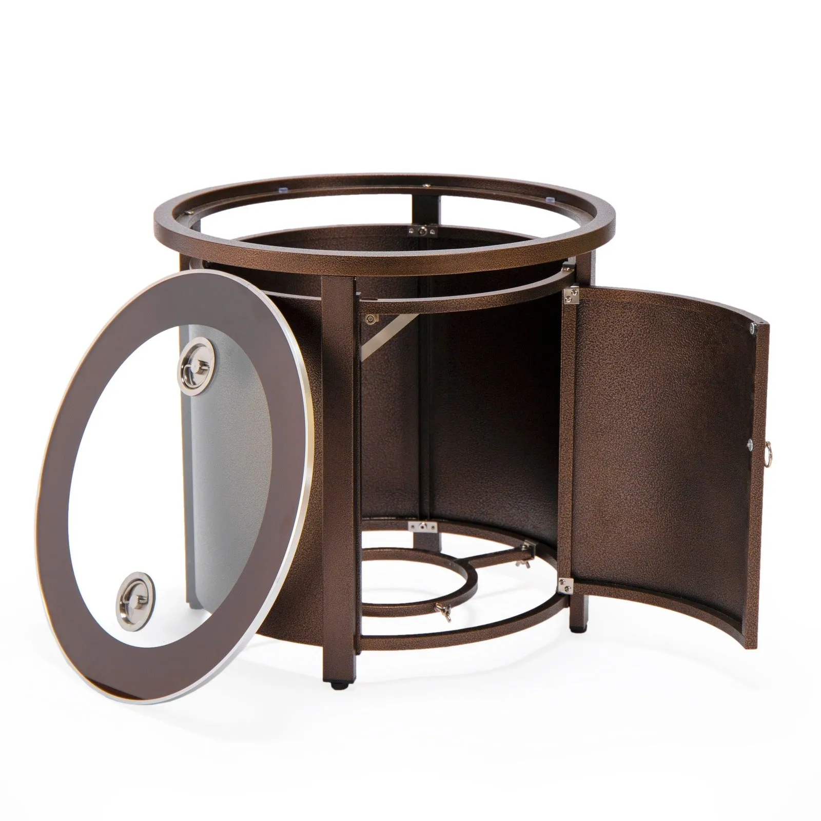 Walbrooke Outdoor Patio Round Fire Pit and Tank Holder