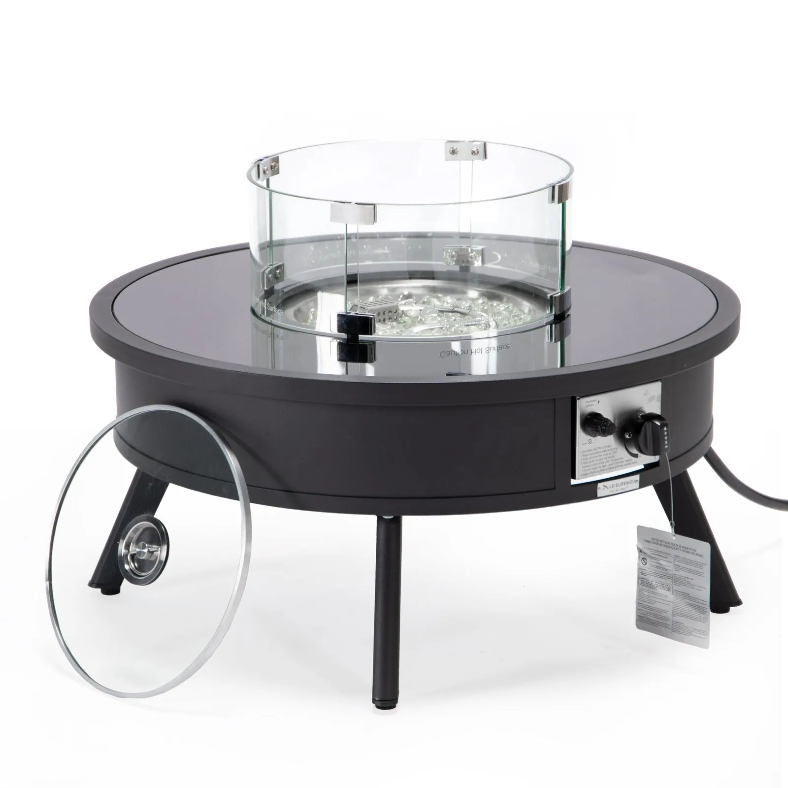 Walbrooke Outdoor Patio Round Fire Pit and Tank Holder