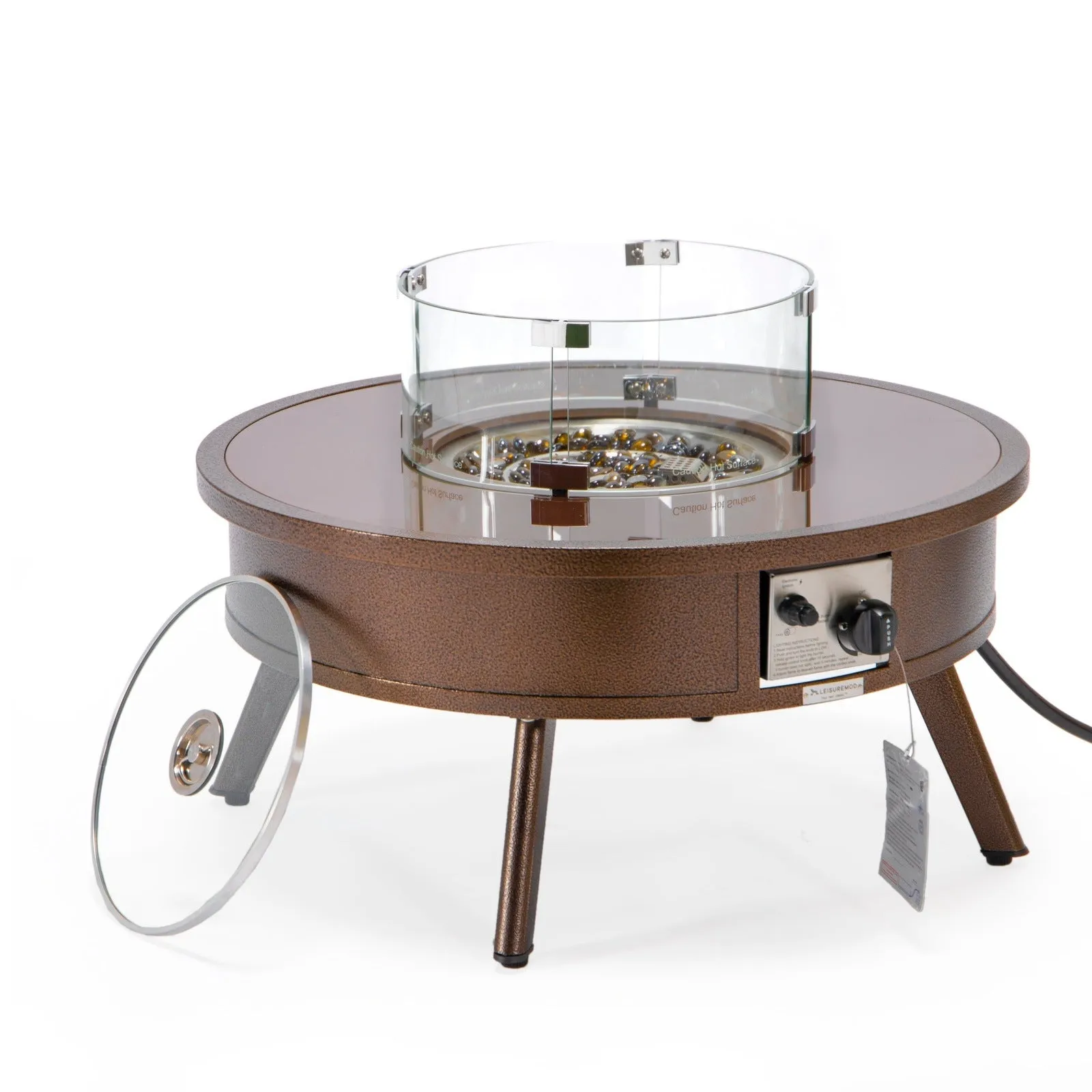 Walbrooke Outdoor Patio Round Fire Pit and Tank Holder