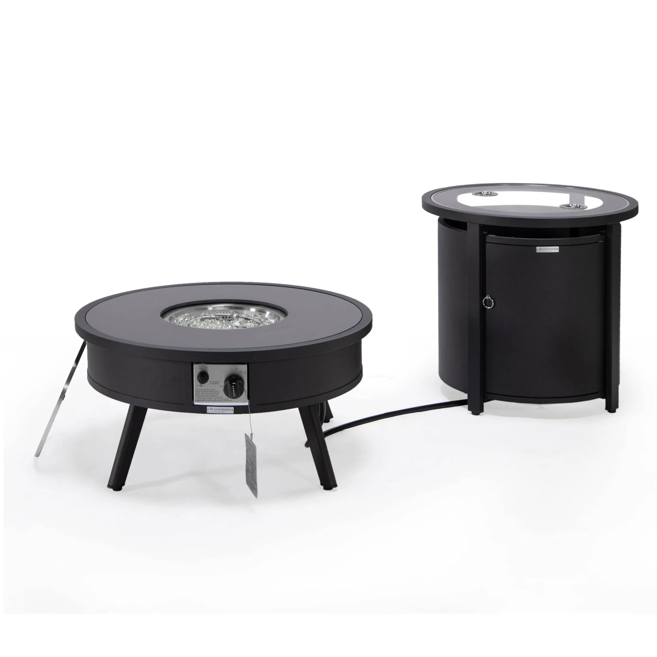 Walbrooke Outdoor Patio Round Fire Pit and Tank Holder